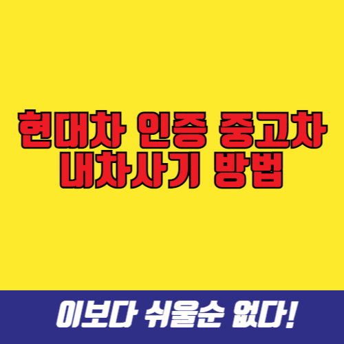 현대차 인증 중고차 내차사기 방법