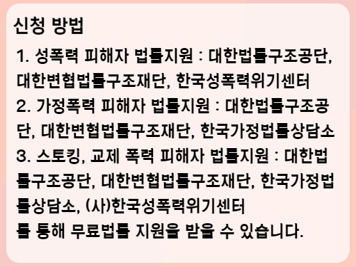 2023 가정폭력성폭력 피해자 무료법률 지원 신청 방법