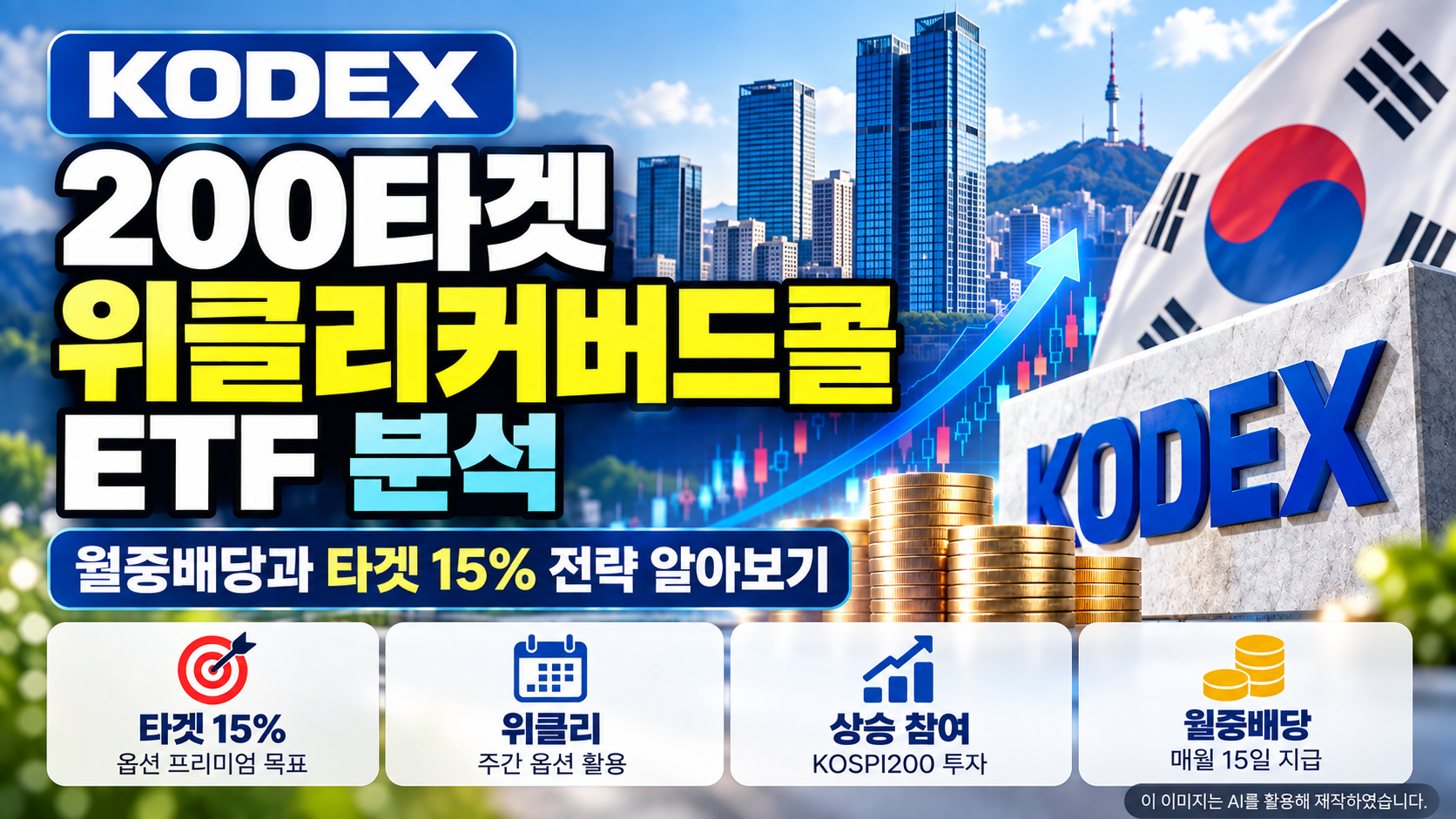 KODEX 200타겟위클리커버드콜 ETF 분석, 타겟 15% 위클리 옵션 전략과 월중배당 특징