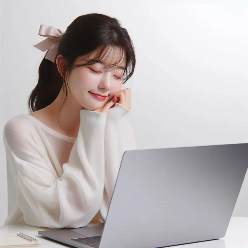 국민은행-한도계좌-해제-방법을-알아보는-여성의-모습