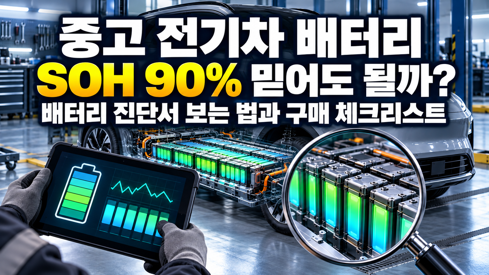 중고 전기차 배터리 SOH 90% 믿어도 될까? 배터리 진단서 보는 법과 구매 체크리스트 관련 사진
