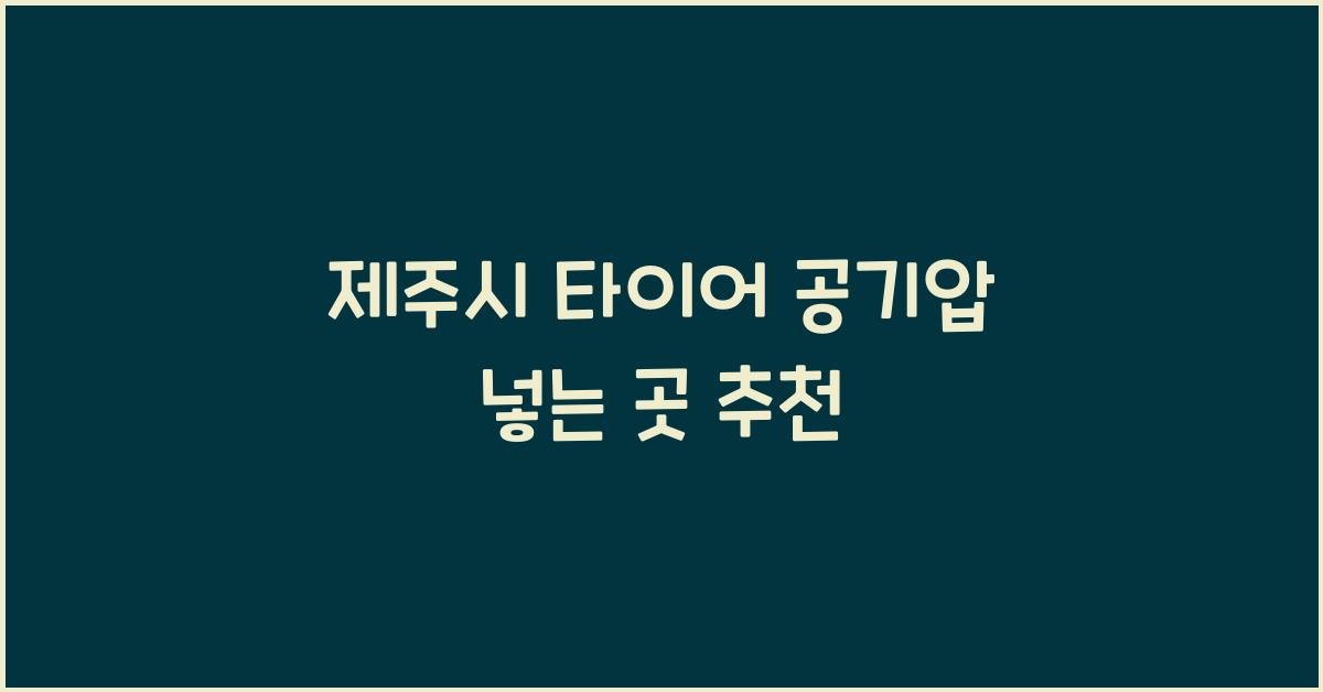 제주시 타이어 공기압 넣는 곳