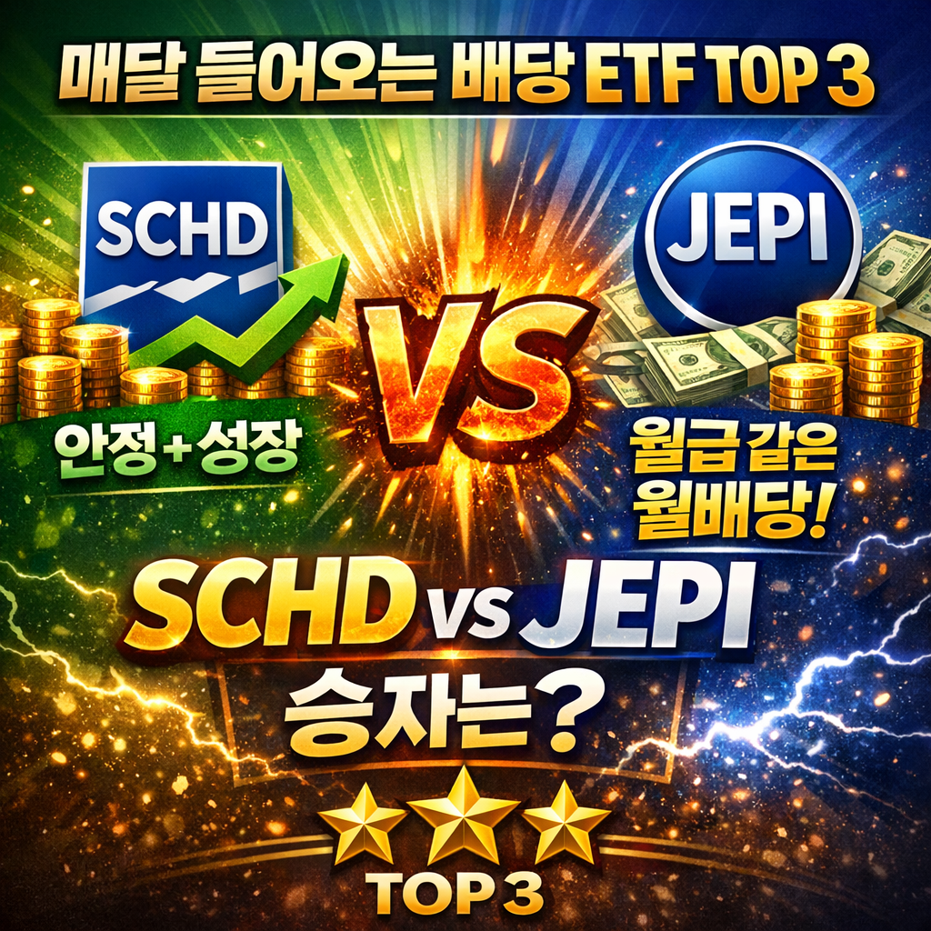 매달 월급처럼 들어오는 미국 배당주 ETF TOP 3: SCHD vs JEPI 승자는?
미국배당주추천, SCHD, JEPI, 배당주ETF, 월배당주식, 재테크노하우, 복리의마법, 해외주식투자, 거북이의재테크, 경제적자유