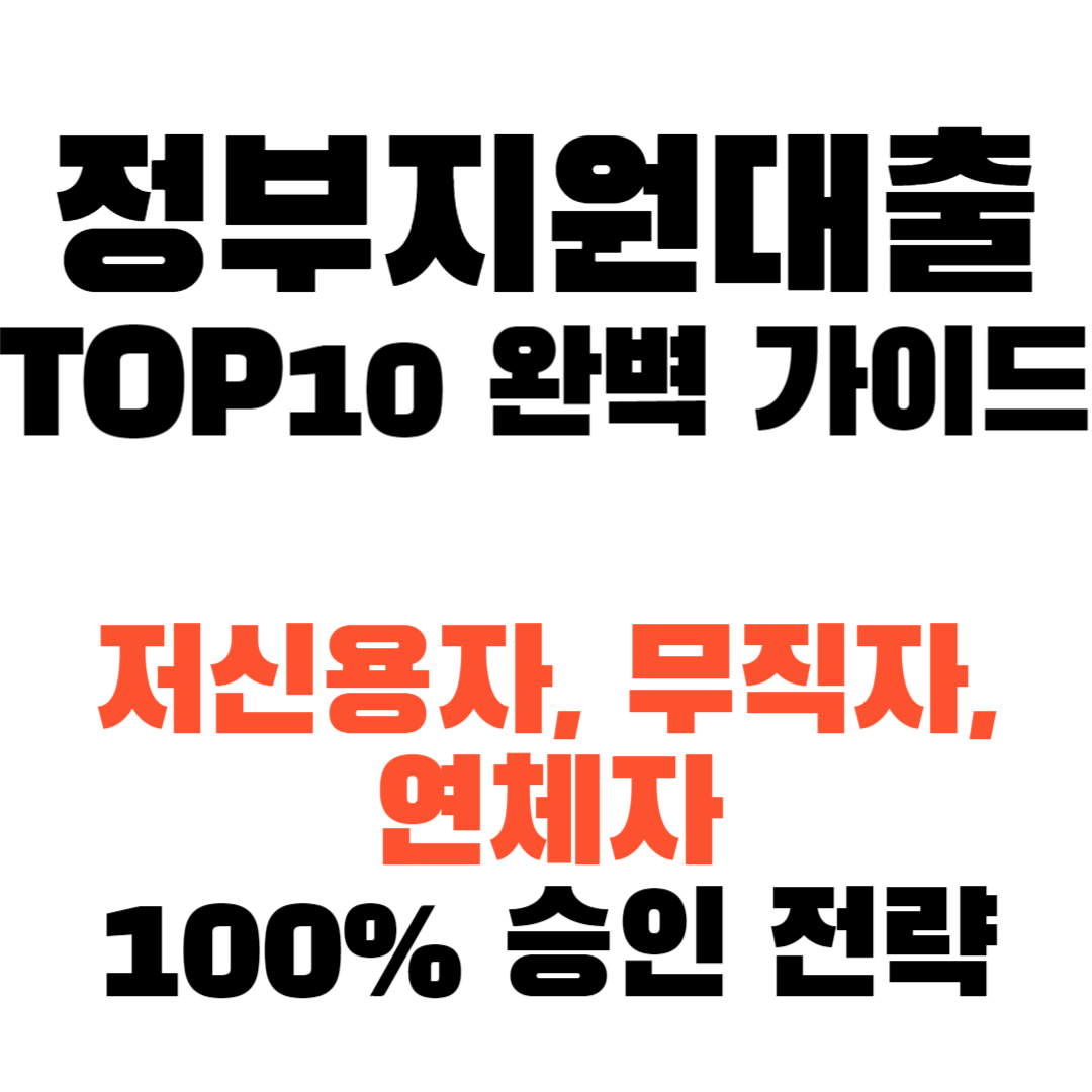정부지원대출 저신용자 100% 승인 전략