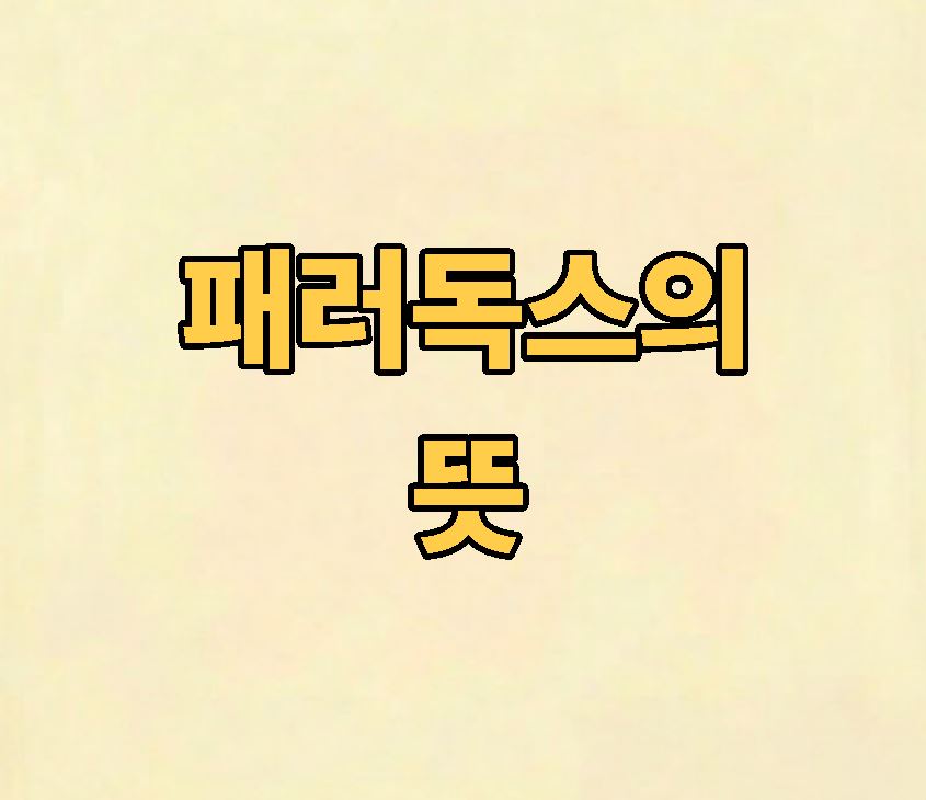 패러독스의 뜻 알아보기