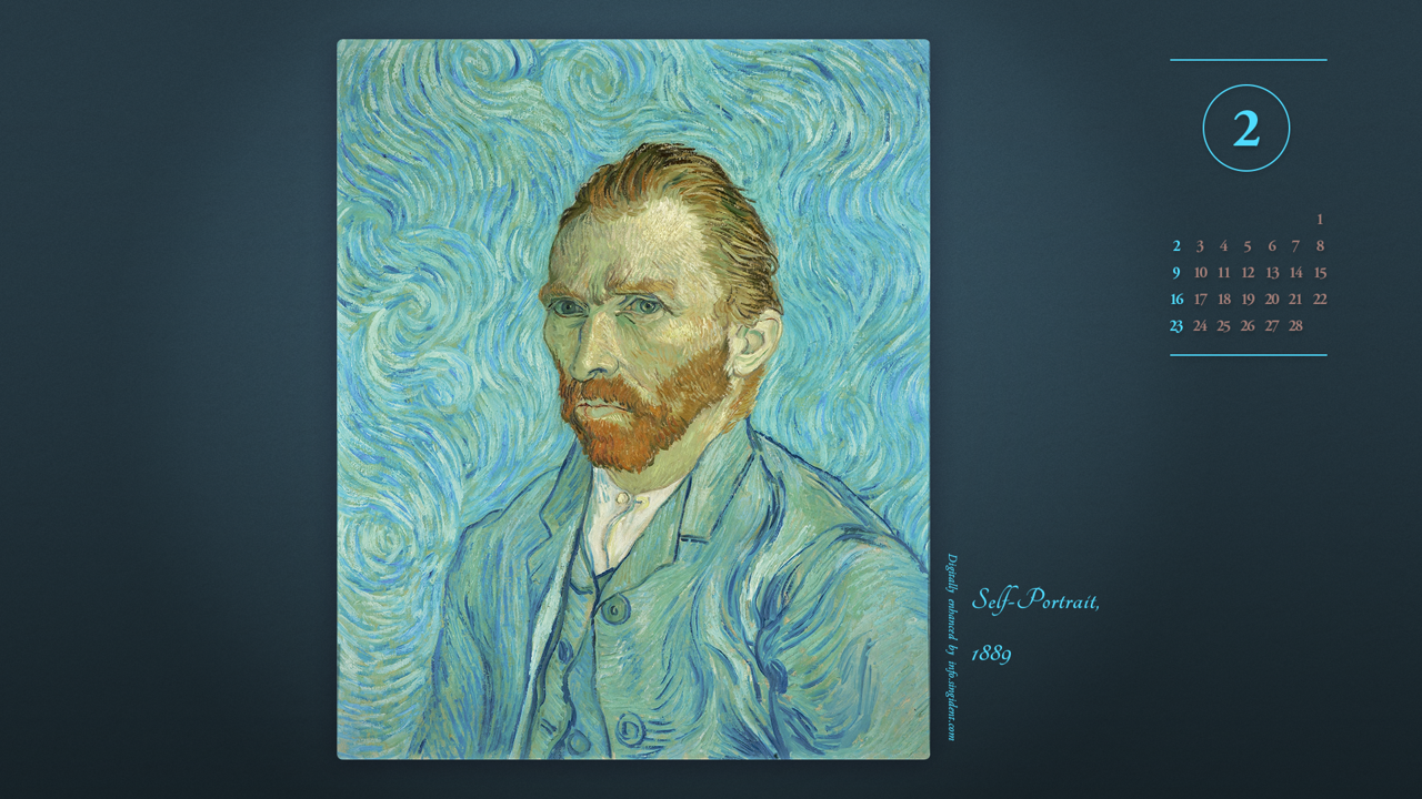 12 반고흐 자화상, F627 A - 2025년2월 노트북배경화면