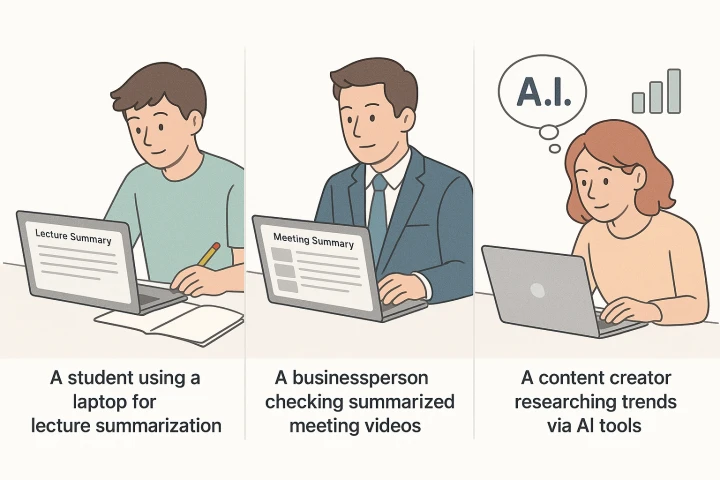 ํ์๊ณผ ์ง์ฅ์ธ์ด ChatGPT ์ ํ๋ธ ์์ฝ ๊ธฐ๋ฅ์ ํ์ฉํ๋ ์ฅ๋ฉด