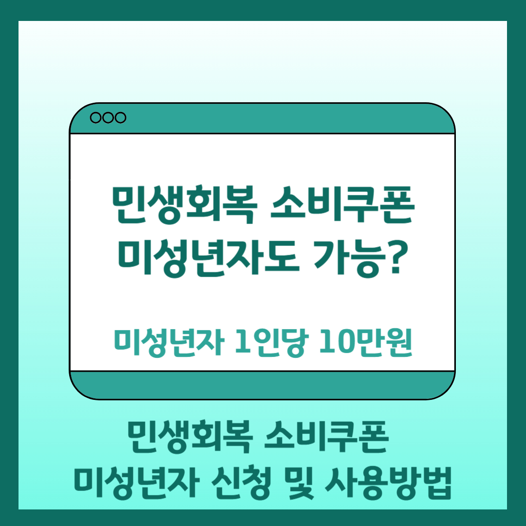 미성년자 소비쿠폰 사용방법