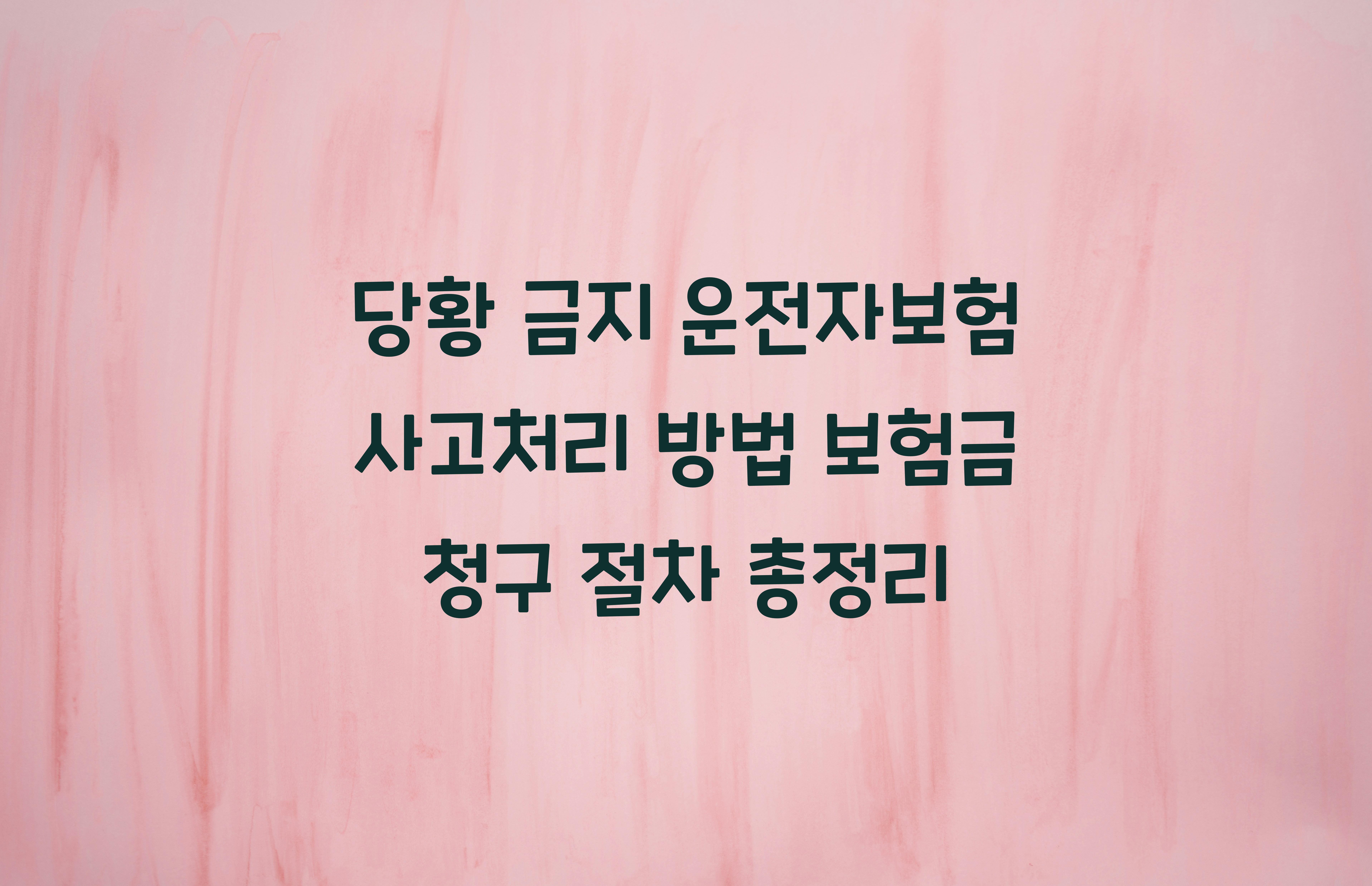운전자보험 사고처리 방법