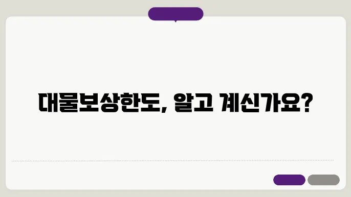 자동차 보험의 대물 보상 한도