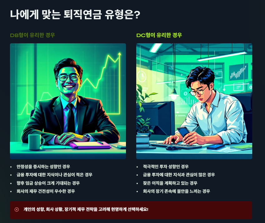 퇴직연금 DC형과 DB형 차이점 및 장단점