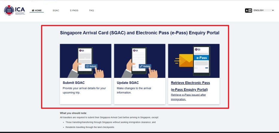 싱가포르 입국신고서 작성법