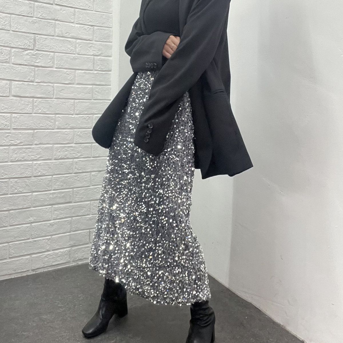 벨벳 블링 스팽클 롱 스커트 4915 2