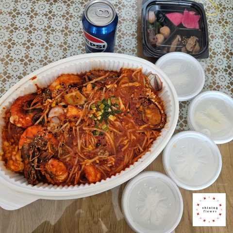 마파말 해물찜 대-콜라-무우 물김치4개