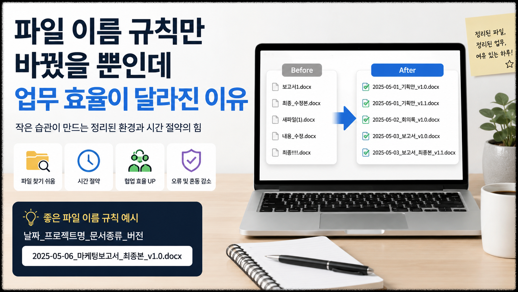 파일 이름 규칙만 바꿨을 뿐인데 업무 효율이 달라진 이유