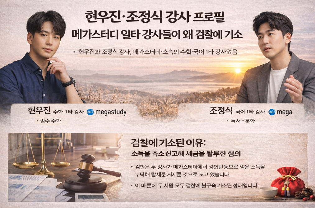 메가스터디 일타강사 현우진 조정식 기소 사건, 무슨 일이 벌어졌나?