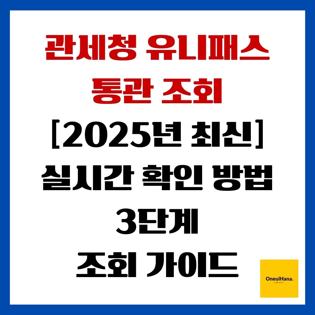 관세청 유니패스 통관조회