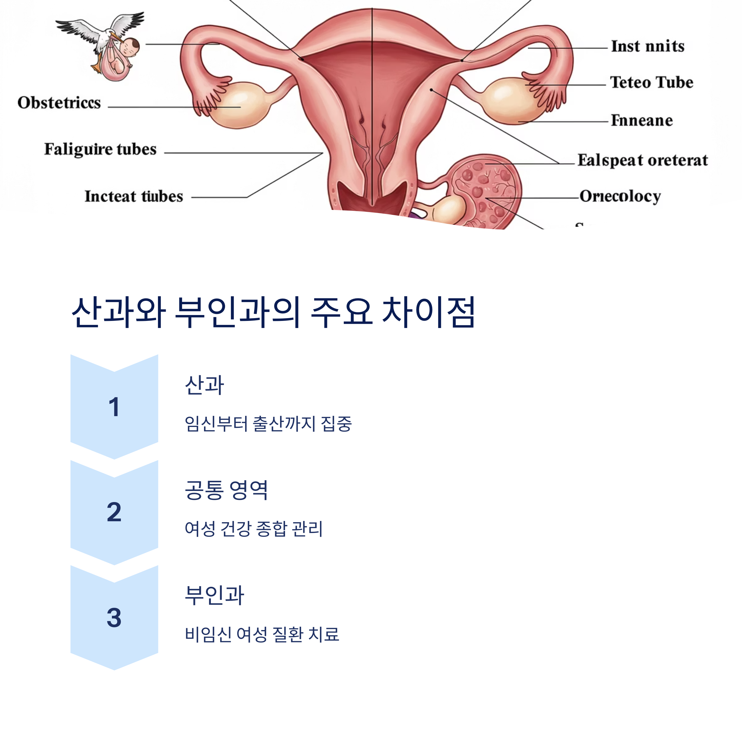 산과와 부인과의 주요 차이점