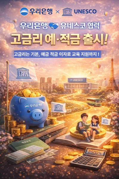 우리은행 유네스코협력 고금리 예적금 출시 관련 이미지