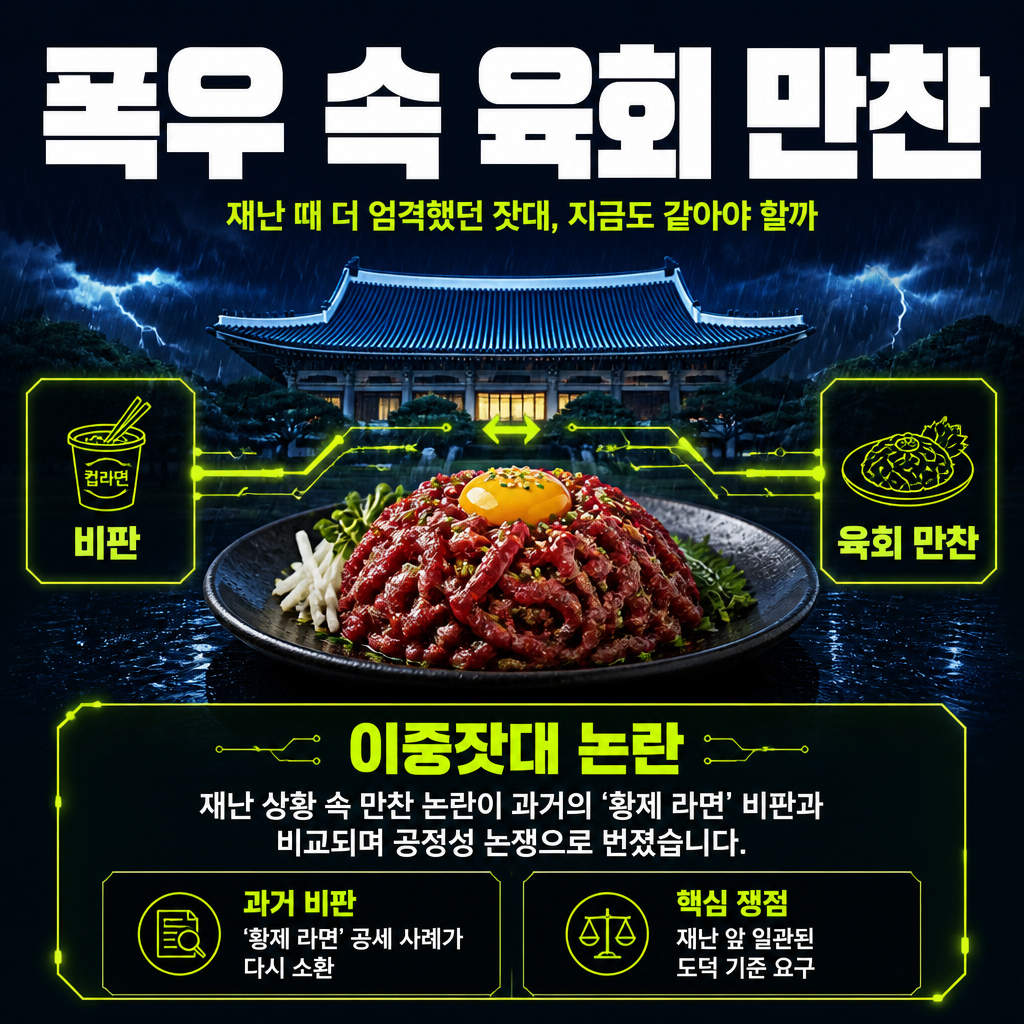 폭우 속 육회 만찬