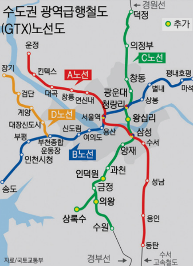 GTX-A노선 요금 및 소요시간