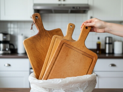 도마 위 생선 조리 모습