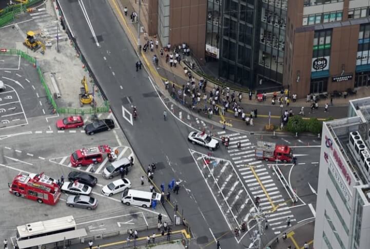 아베 총격 현장