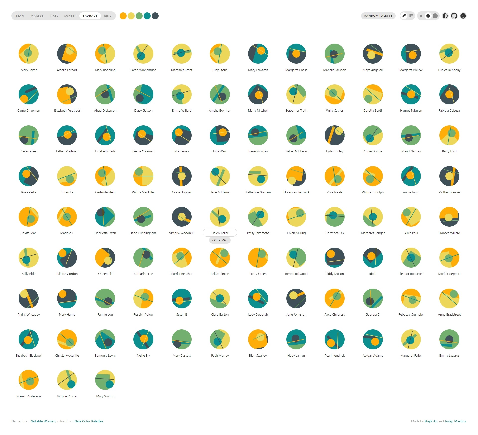 Boring Avatars Bauhaus type