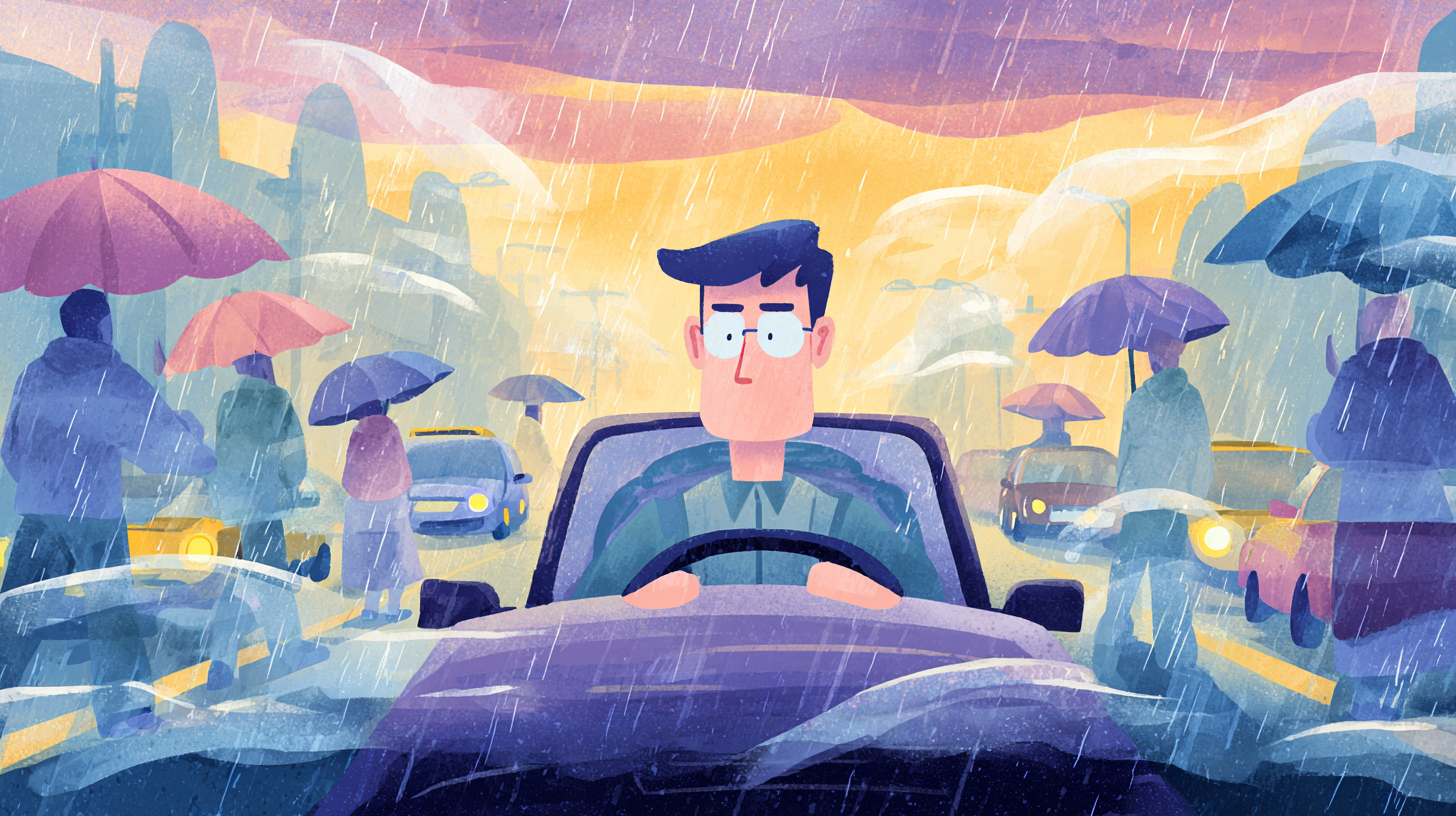 비 오는 날 운전 주의사항(초보 운전)