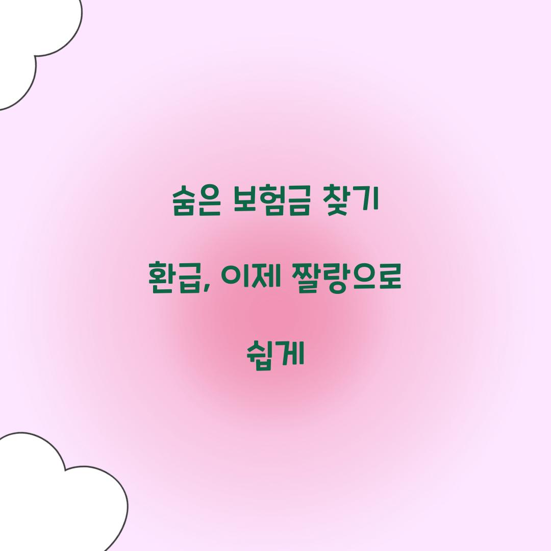 숨은 보험금 찾기 환급