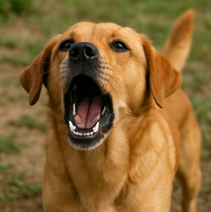 짖고 있는 강아지 이미지