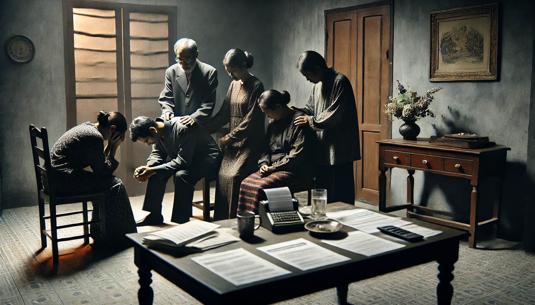 상속과 관련된 가족 갈등이 심화된 장면