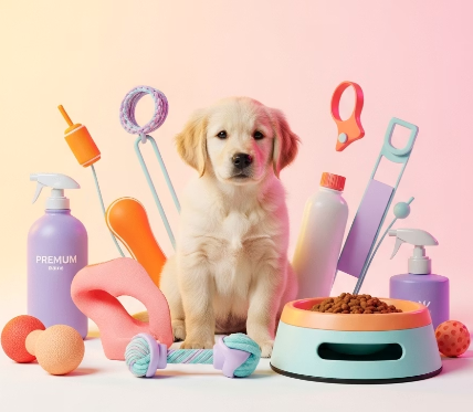 펫도매 B2B 플랫폼으로 반려동물용품 도매 사업을 시작하는 모습을 보여주는 이미지