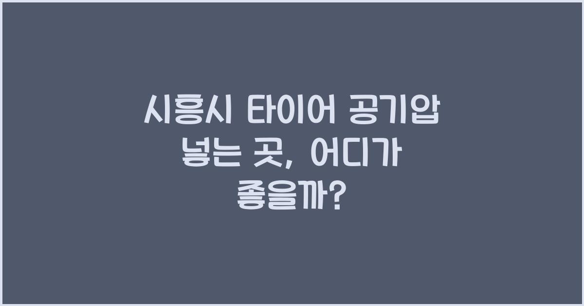 시흥시 타이어 공기압 넣는 곳