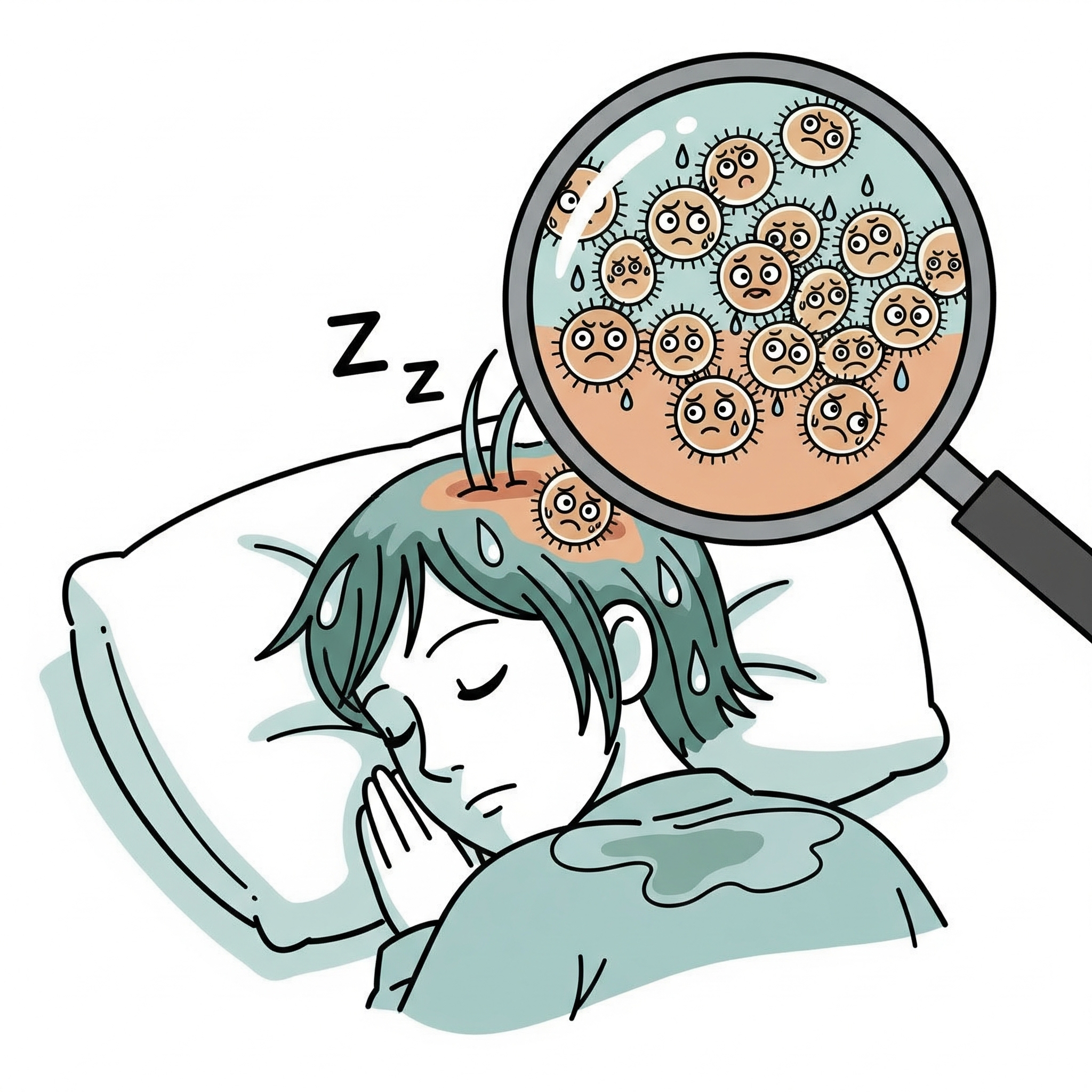 두피 습도 유지 및 세균 번식 우려