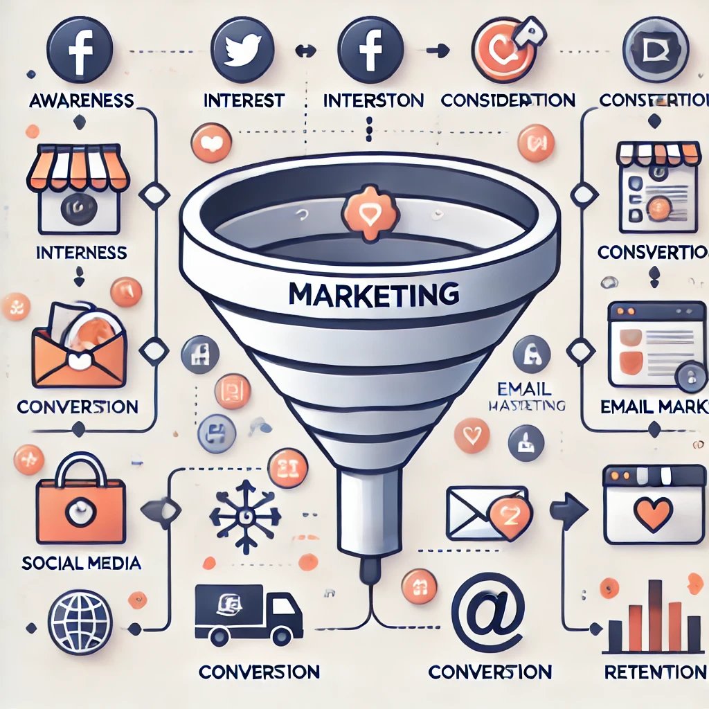 퍼널 마케팅 구조 이미지