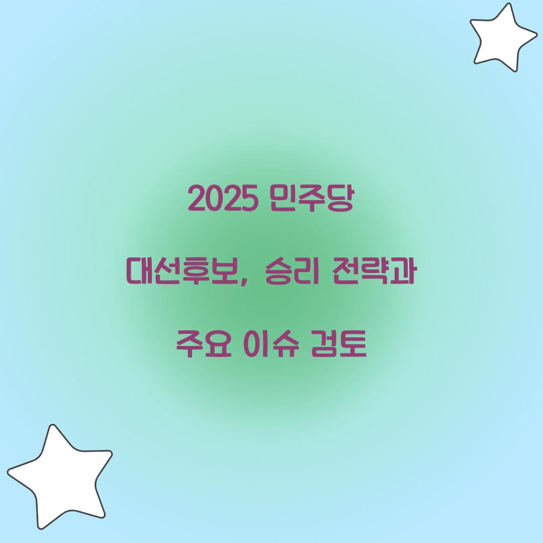 2025 민주당대선후보