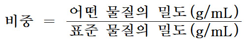 밀도와 비중 density vs. specific gravity