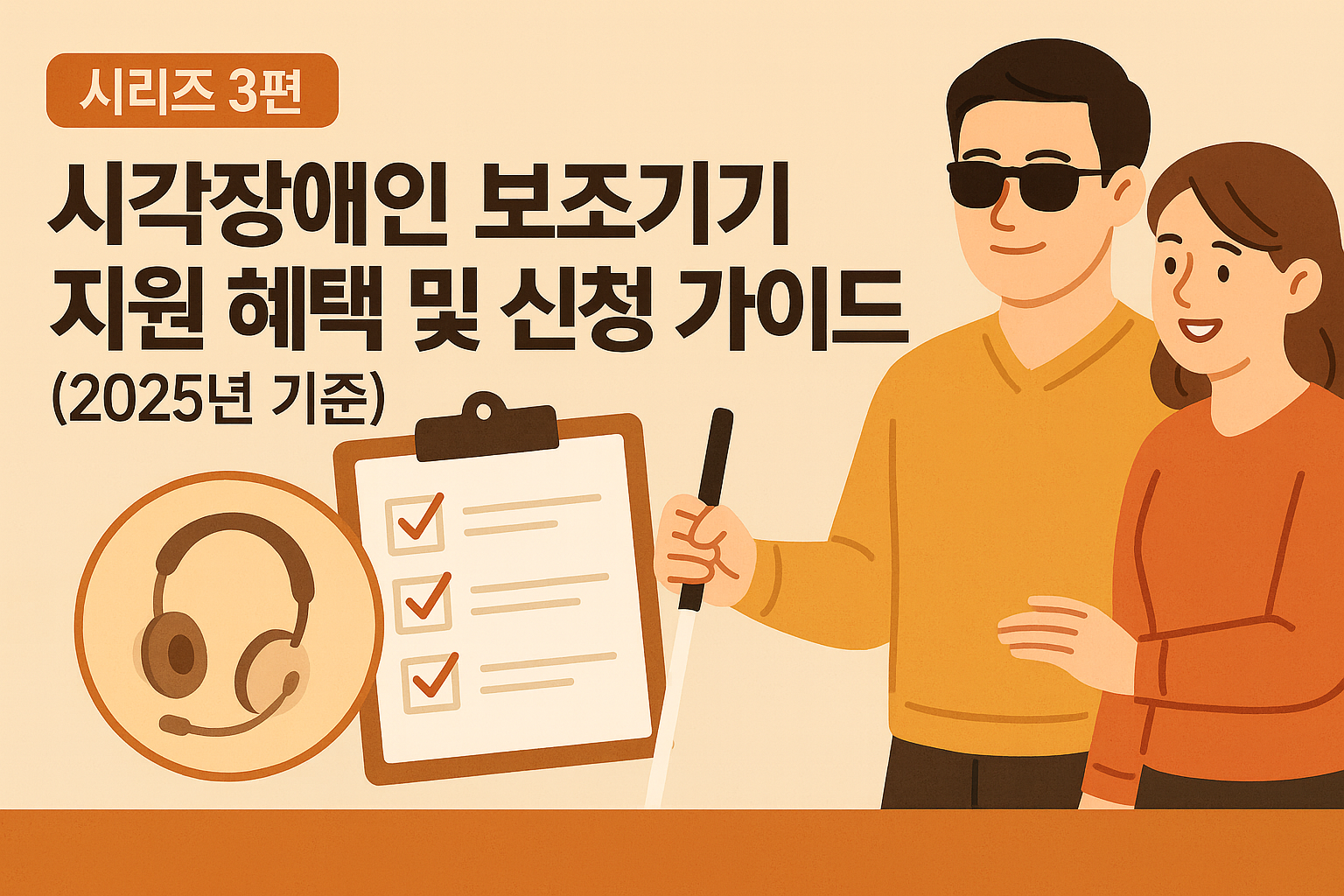 시리즈3편: 시각장애인 보조기기 지원 혜택 및 신청가이드 2025년 기준 사진 관련.