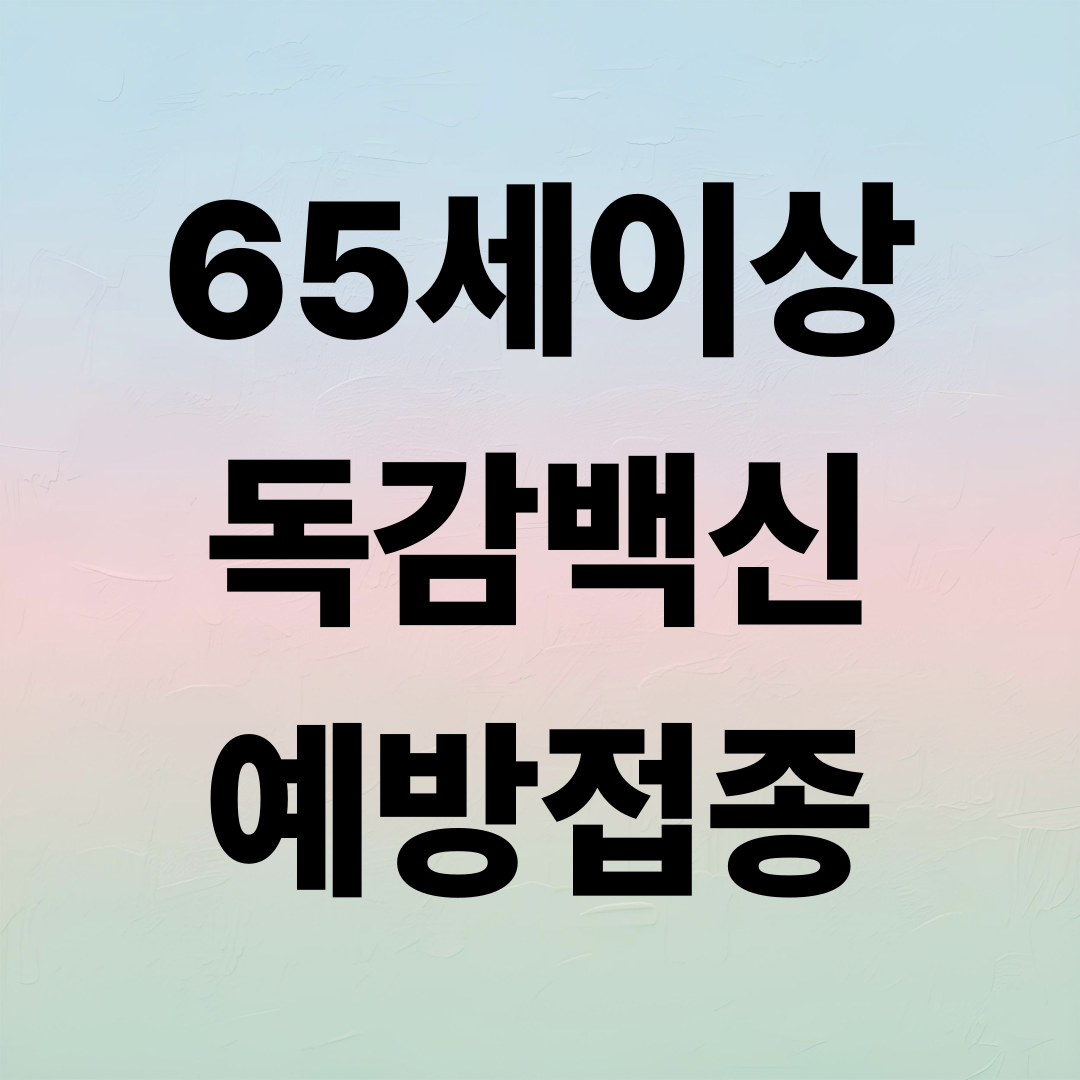 65세 이상 무료 독감접종 일정 안내