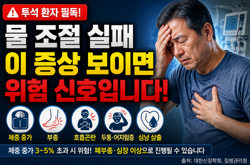 물 조절 실패 이 증상 보이면 위험 신호입니다. 이미지사진