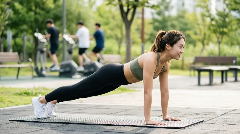 젊은 여성 스트레칭 이미지