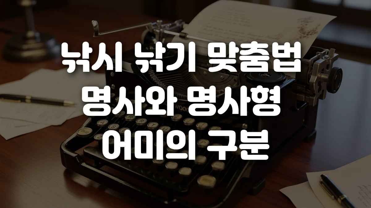 낚시 낚기 맞춤법 명사와 명사형 어미의 구분
