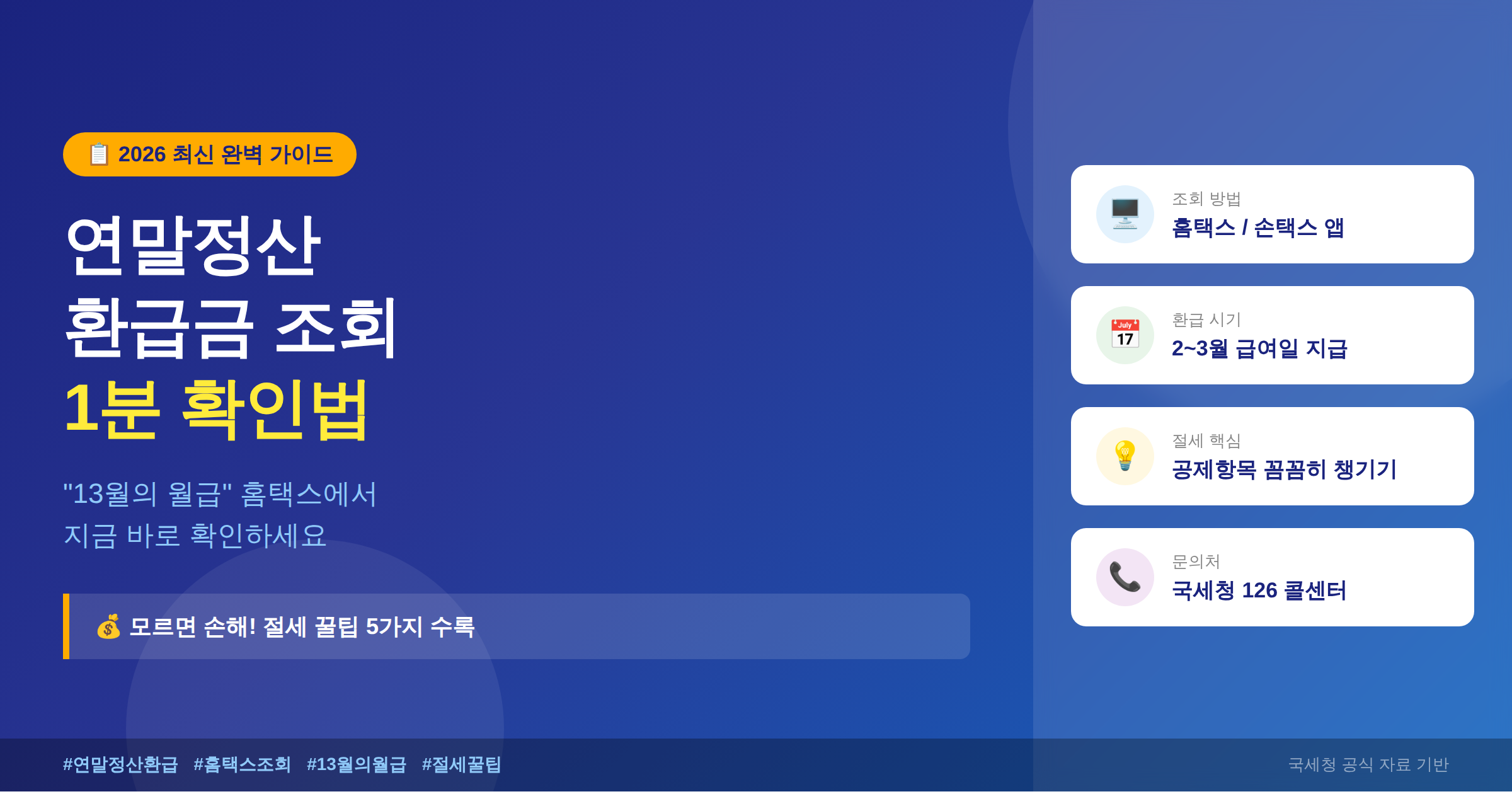 연말정산 환급금 조회 방법 2026 가이드