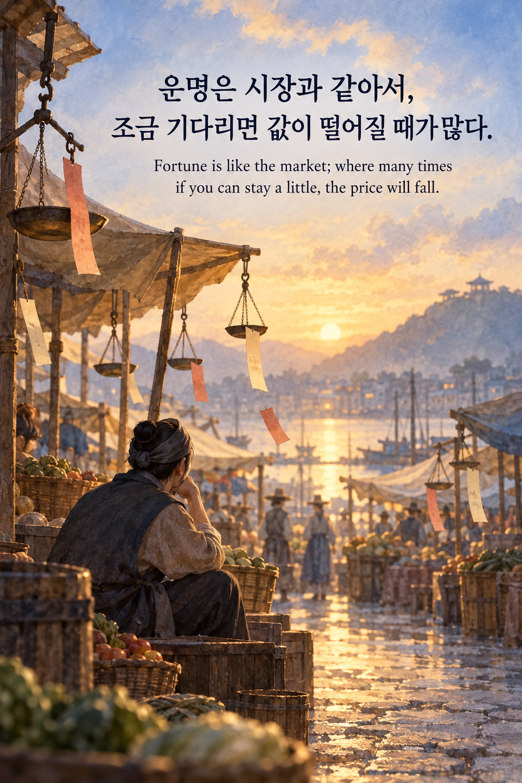 프랜시스 베이컨 명언 17 — 운명은 시장과 같아서, 조금 기다리면 값이 떨어질 때가 많다.
