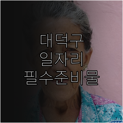 대전 대덕구 시니어클럽 맞춤형 노인일..