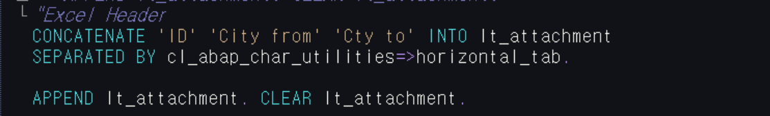 Excel 헤더 구분자 입력