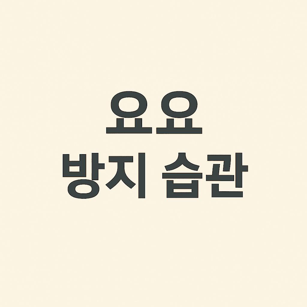 요요방지습관