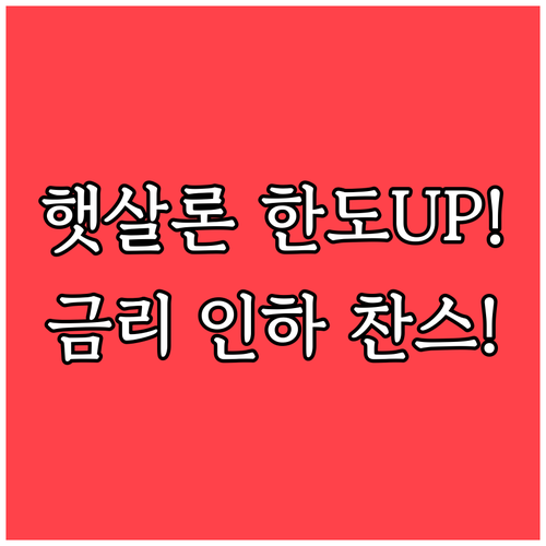 2026년 햇살론 특례 한도 확대와 ..