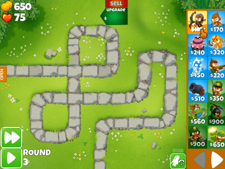 풍선타워디펜스6-게임하기-시작-화면